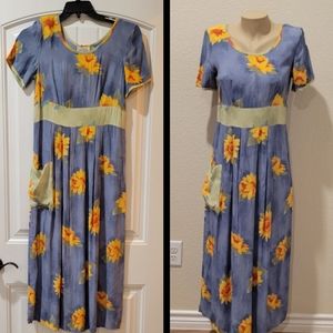 Honolulu floral empire maxi petite dress